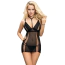 Комплект Star Night Nightgown Sheer Mesh Babydoll, чорний: пеньюар + трусики-стрінги - Фото №1