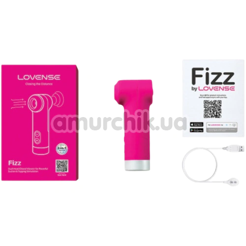 Симулятор орального секса для женщин с пульсацией Lovense Fizz, розовый