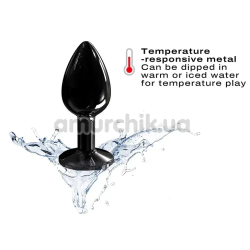 Анальная пробка с черным кристаллом Dorcel Diamond Plug S, черная
