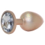 Анальная пробка с прозрачным кристаллом Exclusivity Jewellery Pearl Gold Plug L, золотая - Фото №1