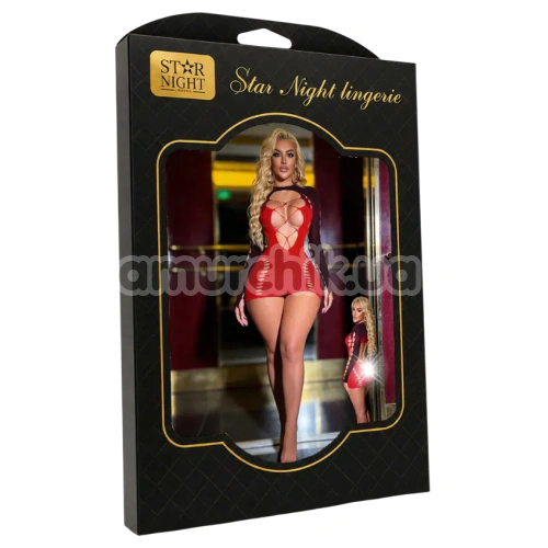 Платье Star Night Sexy Invitation Mini Dress, черно-красное