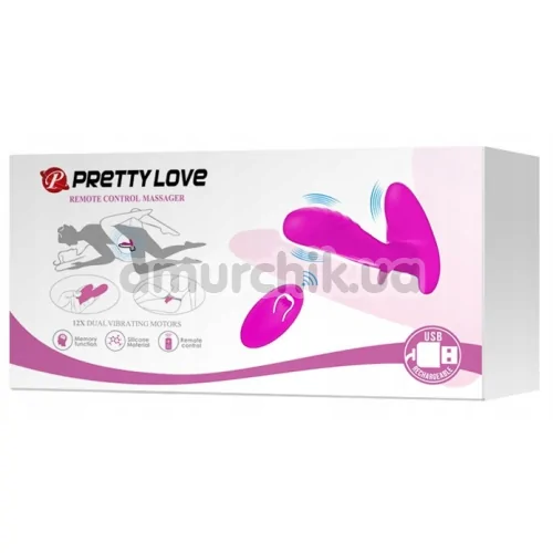 Вібратор для клітора і точки G Pretty Love Remote Control Massager, фіолетовий