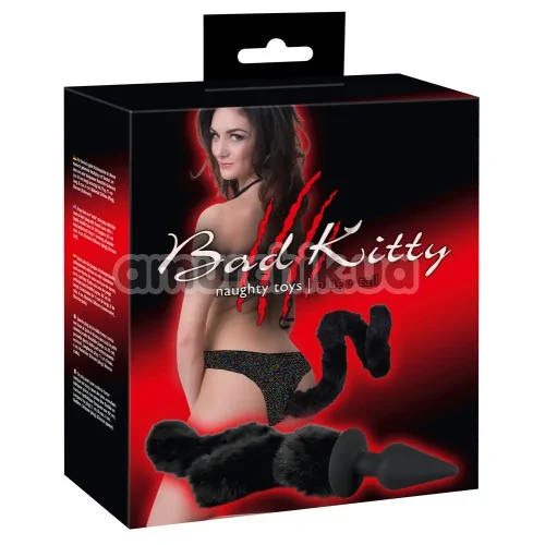 Анальная пробка с черным хвостом Bad Kitty Naughty Toys Plug and Tail