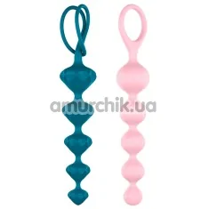 Набор из 2 анальных цепочек Satisfyer Love Beads, разноцветный - Фото №1