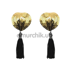 Украшения для сосков Heart Shine Nipples Tassels, золотые - Фото №1