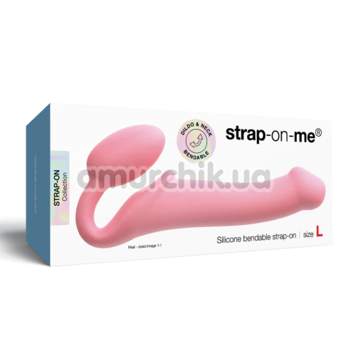 Безремневой страпон Strap-On-Me Silicone Bendable Strap-On L, розовый