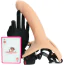Полый страпон Hollow Strap-On Silicone Curved Dong 6.7, телесный - Фото №6