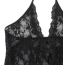 Комплект Star Night Sexy Sleeveless Floral Lace Set, чорний: боді + панчохи - Фото №10