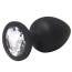 Анальна пробка з прозорим кристалом Fantasy Toys Butt Plug Diamond Silicone S, чорна - Фото №1