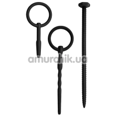 Набір з 3 уретральних вставок Knot-Knot Silicone Urethral Sounding Kit III, чорний - Фото №1