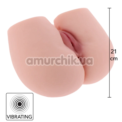 Штучна вагіна і анус з вібрацією Bangers Fuck My Horny Cunt, тілесна