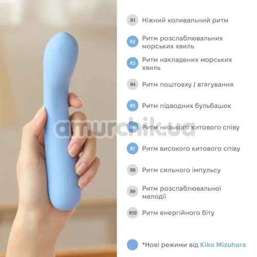 Вибратор для точки G Tenga Iroha Mai Ruri, голубой