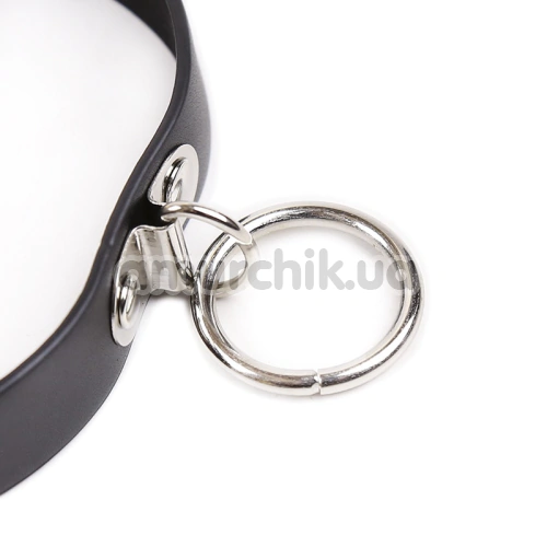 Ошейник DS Fetish Collar With Ring & Without Line, черный