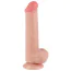 Фалоімітатор Sliding-Skin Dual Layer Dong 8 з маленькою мошонкою, тілесний - Фото №1