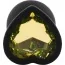 Анальная пробка с желтым кристаллом Silicone Jewelled Butt Plug Heart Small, черная - Фото №3