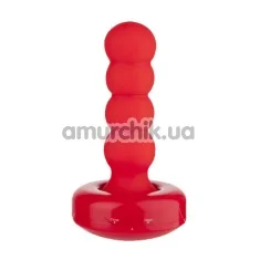 Анальная пробка с вибрацией Butt Plug Flexi Head 4,5, красная - Фото №1