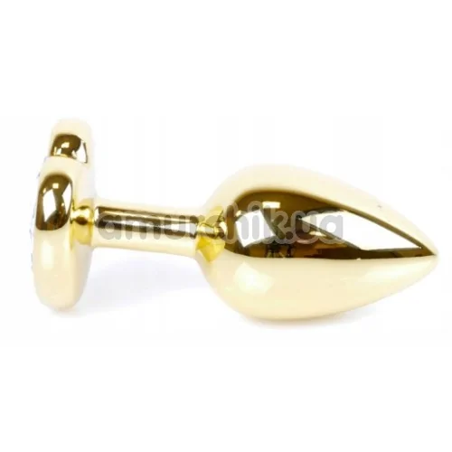 Анальна пробка із червоним кристалом Exclusivity Jewellery Gold Heart Plug, золота