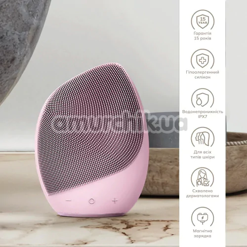 Ультразвуковая щетка для лица Geske Sonic Facial Brush 5 in 1, светло-розовая