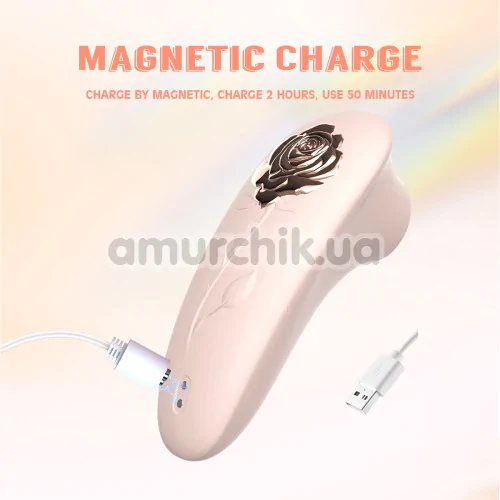 Кліторальний вібратор з пульсацією Kissen Rosebud, світло-рожевий