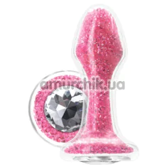 Анальна пробка Stardust Premium Glass Plug Glam, рожева - Фото №1