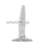 Анальная пробка Basix Rubber Works Mini Butt Plug, прозрачная - Фото №1