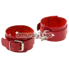 Фиксаторы для ног sLash Leather Standart Leg Cuffs, красные - Фото №1