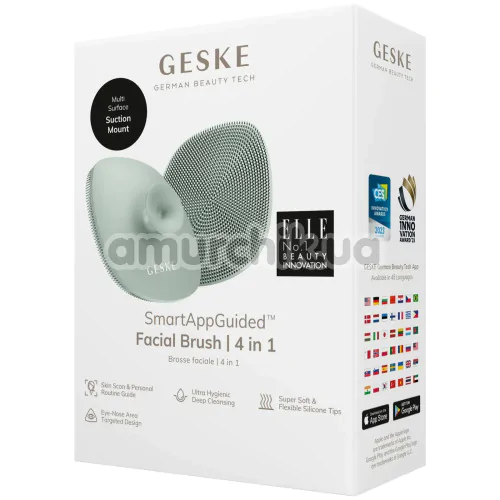Щетка для лица Geske Facial Brush 4 in 1 Suction Mount, зеленая
