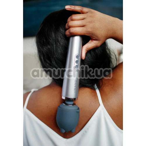 Універсальний вібромасажер Le Wand Rechargeable Vibrating Massager, срібний
