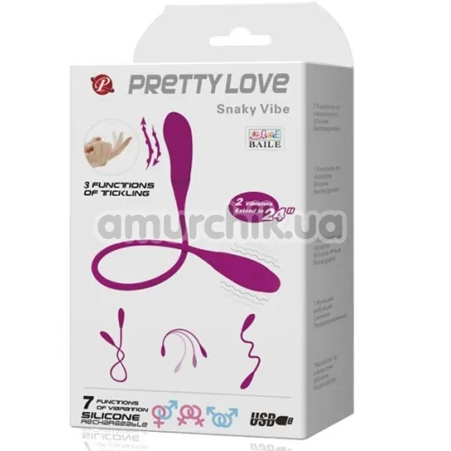 Двокінцевий вібратор Pretty Love Snaky Vibe, рожевий 