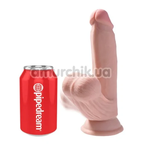Фаллоимитатор King Cock Plus 7 Triple Density Cock With Swinging Balls, телесный