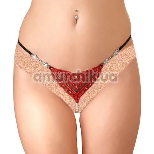 Трусики-стрінги Rhinestones String, червоні