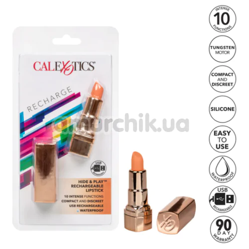 Кліторальний вібратор Hide & Play Rechargeable Lipstick, помаранчевий