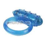 Виброкольцо Mini One Touch Vibrating Cock Ring голубое - Фото №1