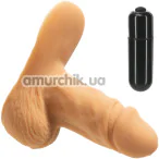Фаллоимитатор Addiction Silicone Packer + вибропуля Power Bullet, телесный - Фото №1