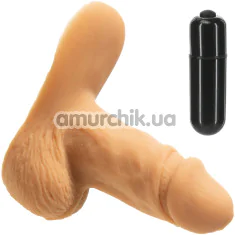 Фалоімітатор Addiction Silicone Packer + віброкуля Power Bullet, тілесний - Фото №1