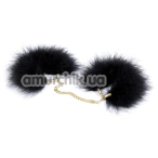 Наручники с черными перьями DS Fetish Feather Handcuffs, золотые - Фото №1