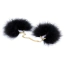 Наручники с черными перьями DS Fetish Feather Handcuffs, золотые