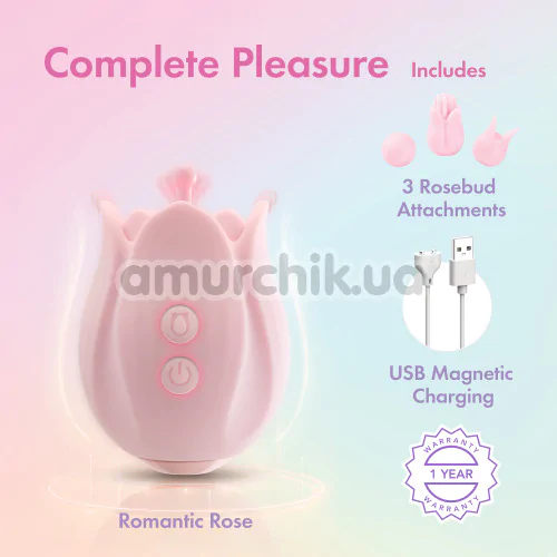 Кліторальний вібратор Play With Me Romantic Rose, рожевий