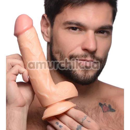 Фаллоимитатор Pop Peckers Dildo With Balls 8.25, телесный