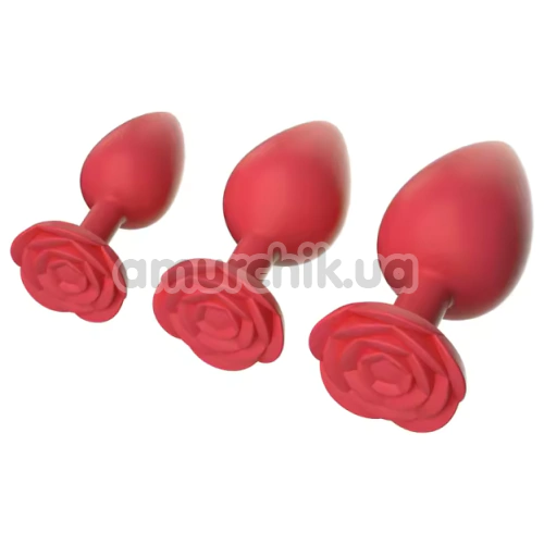 Анальная пробка Rose Shape Silicone Anal Plug Small, красная