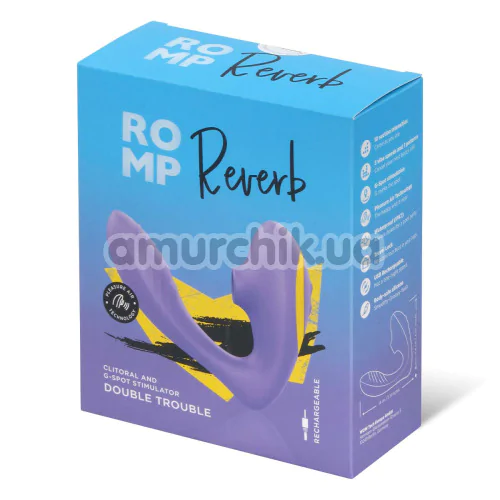 Вибратор с вакуумным стимулятором Romp Reverb, фиолетовый