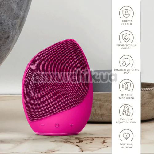 Ультразвуковая щетка для лица Geske Sonic Facial Brush 5 in 1, ярко-розовая