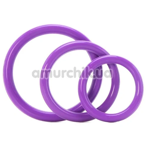 Набор эрекционных колец Fantasy C-Ringz Silicone 3-Ring Stamina Set, фиолетовый