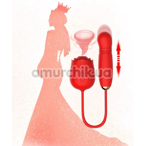 Симулятор орального секса для женщин с толчками Odeco Every Night Toys Rose Thruster 2330, красный