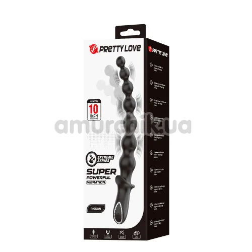 Анальний ланцюжок з вібрацією Pretty Love Rigdon, чорний