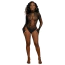 Боді Star Night Leopard Mesh Rhinestone Bodysuit, чорне - Фото №4