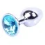 Анальна пробка з блакитним кристалом Exclusivity Jewellery Silver Plug, срібна - Фото №1