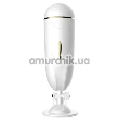 Мастурбатор з вібрацією Foxshow Vibrating Masturbation Cup, білий - Фото №1