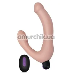 Безременевий страпон з вібрацією Rechargeable IJOY Strapless Strap-on 430103, тілесний - Фото №1