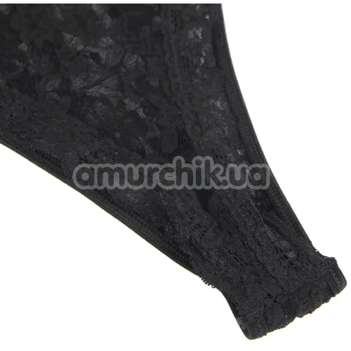 Комплект Star Night Sexy Sleeveless Floral Lace Set, чорний: боді + панчохи